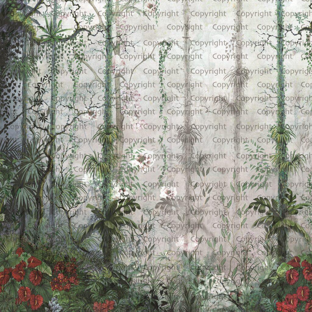 Tropical Nature Design MURAL WALLPAPER, Available in Various Paper Texture, Code SE308. It is Produced as 105 CM WIDE ROLL PANELS. - Image 2