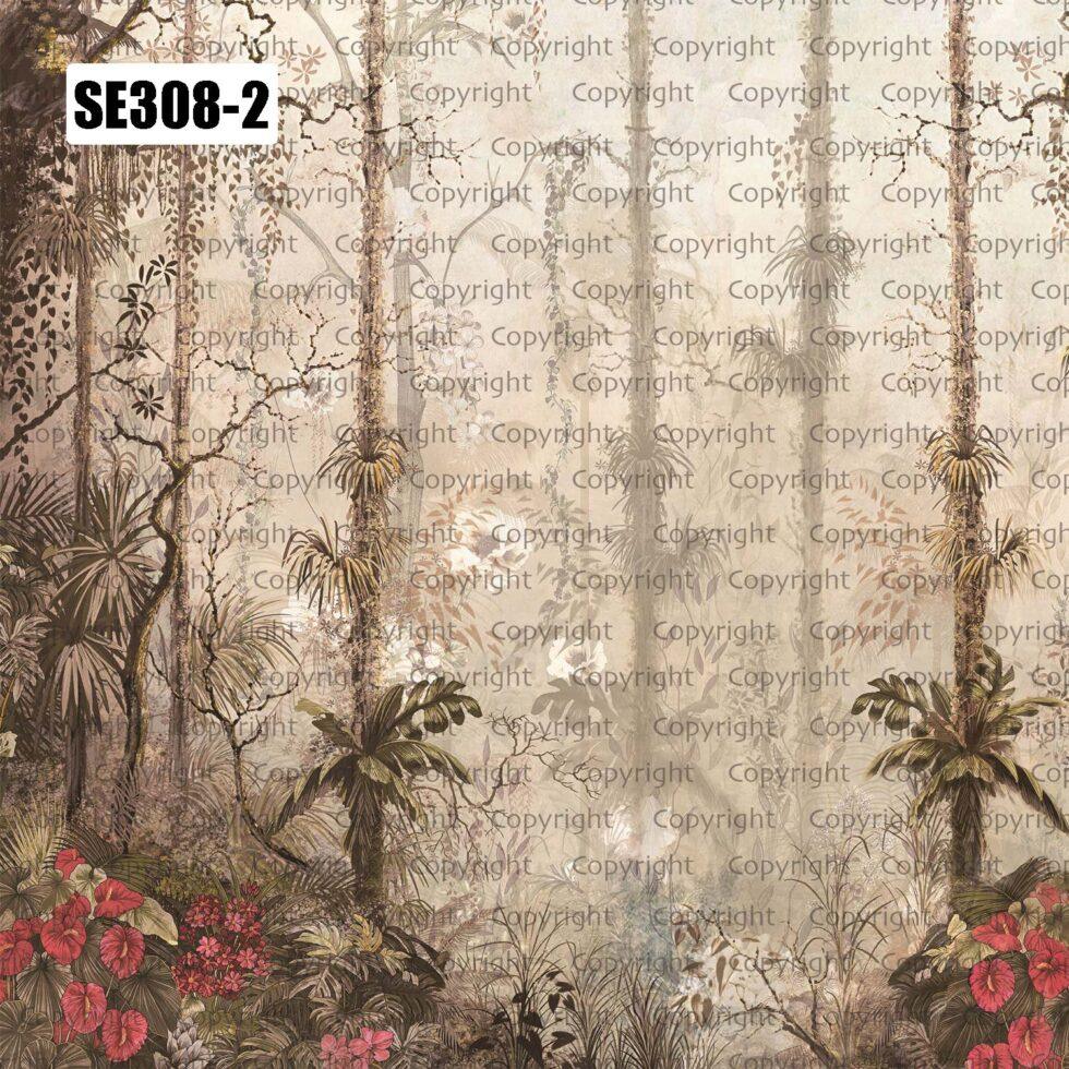 Tropical Nature Design Embossed Vinyl, Fabric Back Wall Mural in Different Texture - Code SE308 - Image 3