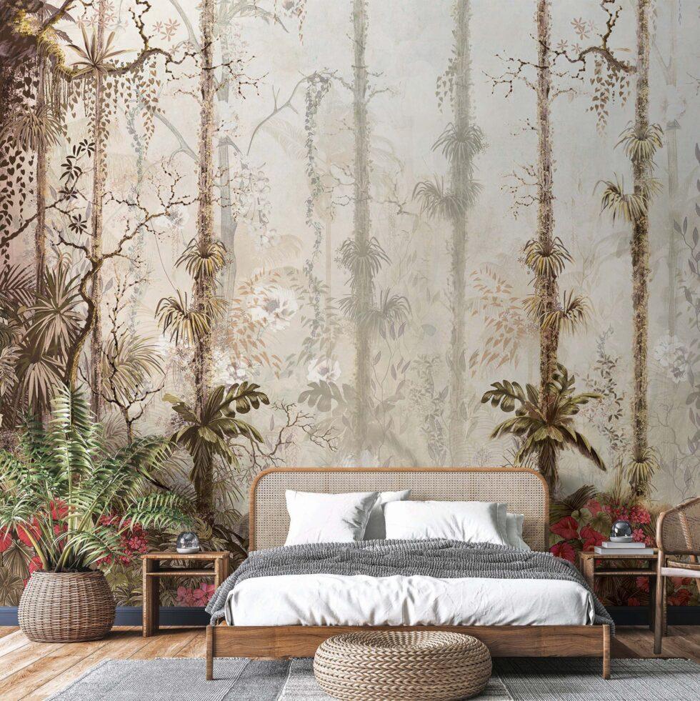 Tropical Nature Design Embossed Vinyl, Fabric Back Wall Mural in Different Texture - Code SE308 - Image 5