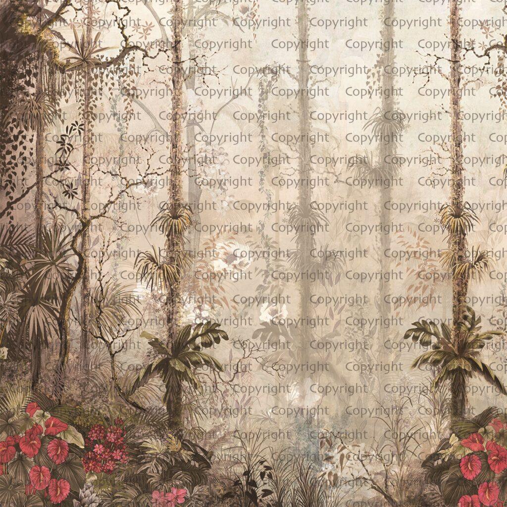Tropical Nature Design MURAL WALLPAPER, Available in Various Paper Texture, Code SE308. It is Produced as 105 CM WIDE ROLL PANELS. - Image 3