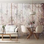 Tropical Nature Design, VINYL FABRIC TEXTILE Wall Mural in Different Texture, Code SE308. It is produced as ONE PIECE WITHOUT JOINT. - Image 6