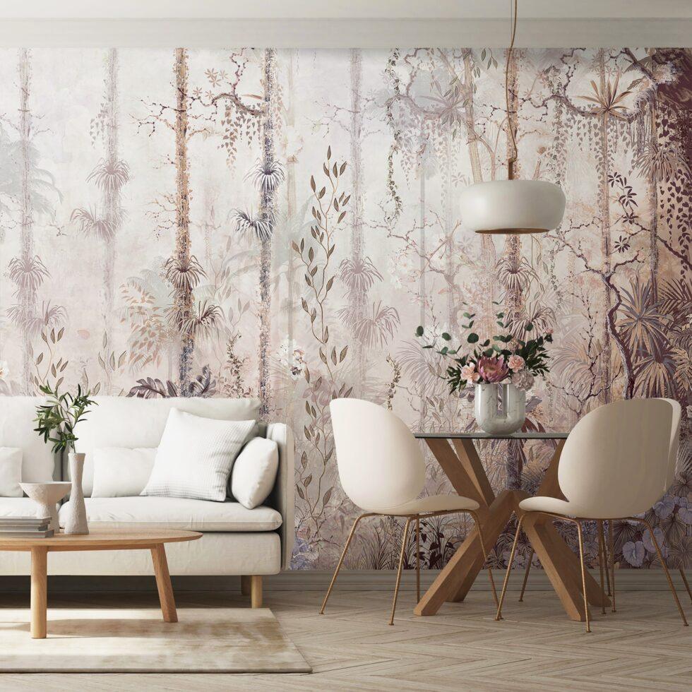 Tropical Nature Design Embossed Vinyl, Fabric Back Wall Mural in Different Texture - Code SE308 - Image 6