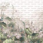 Floral Design, VINYL FABRIC TEXTILE Wall Mural in Different Texture, Code SE310. It is produced as ONE PIECE WITHOUT JOINT.