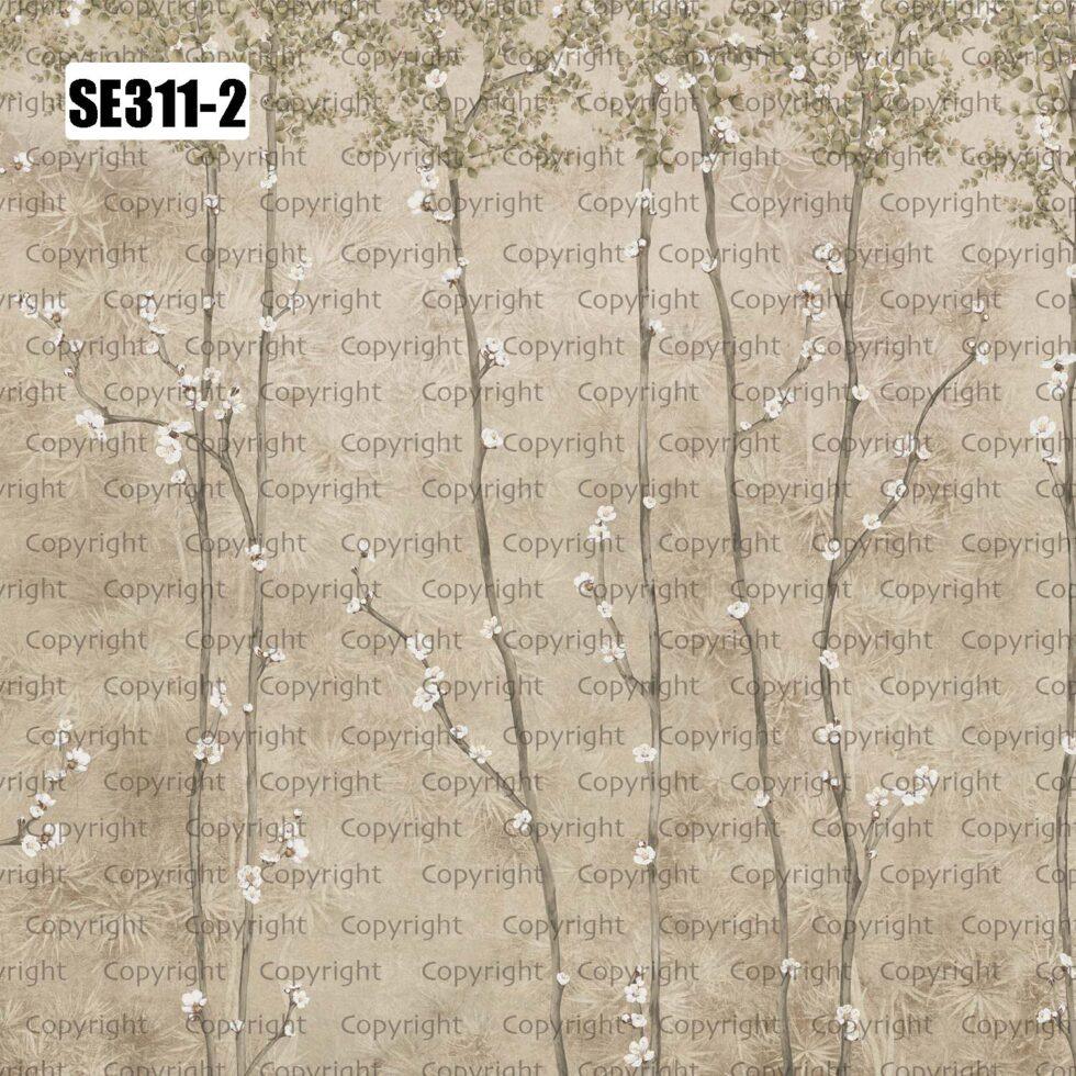 Cherry Blossom Tree Design Embossed Vinyl, Fabric Back Wall Mural in Different Texture - Code SE311 - Image 3