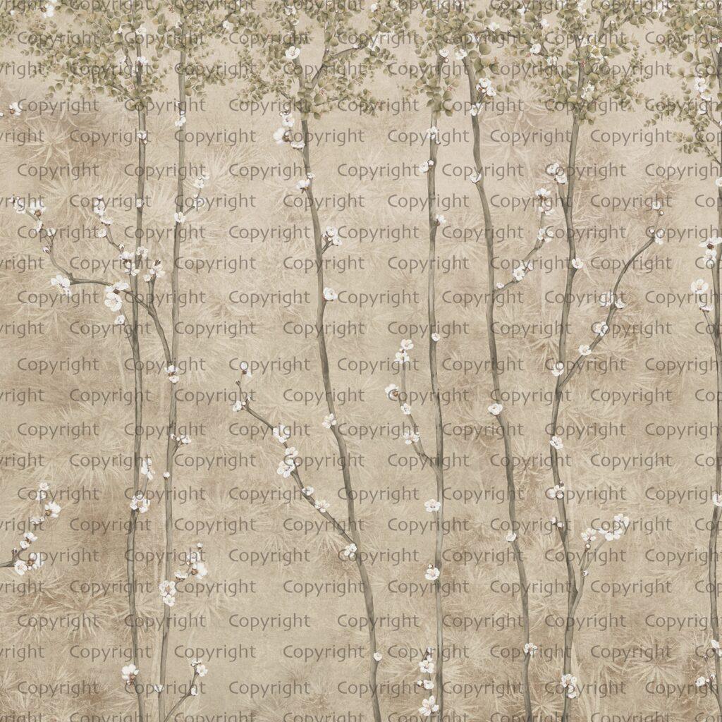 Cherry Blossom Tree Design MURAL WALLPAPER, Available in Various Paper Texture, Code SE311. It is Produced as 105 CM WIDE ROLL PANELS. - Image 2