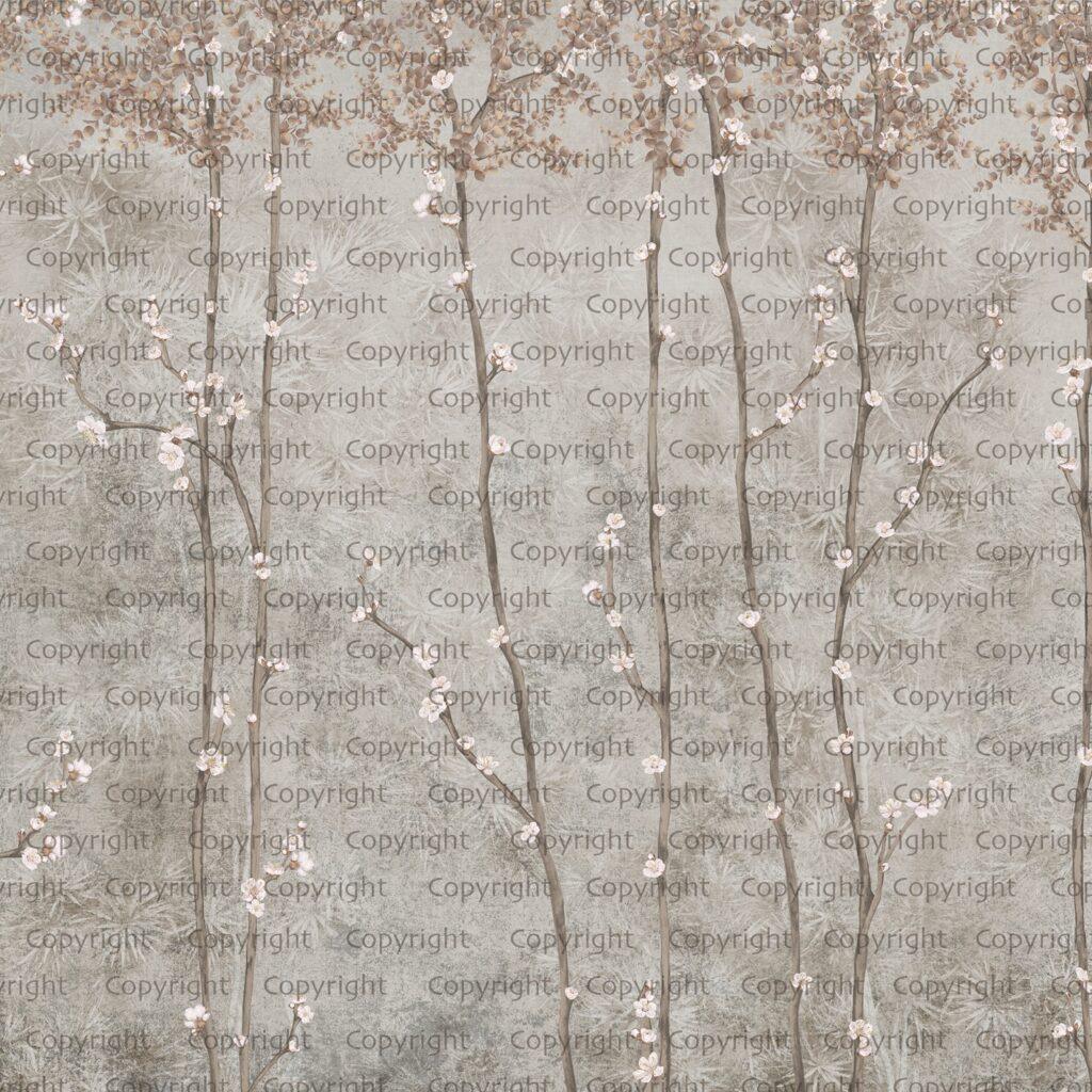 Cherry Blossom Tree Design MURAL WALLPAPER, Available in Various Paper Texture, Code SE311. It is Produced as 105 CM WIDE ROLL PANELS. - Image 3