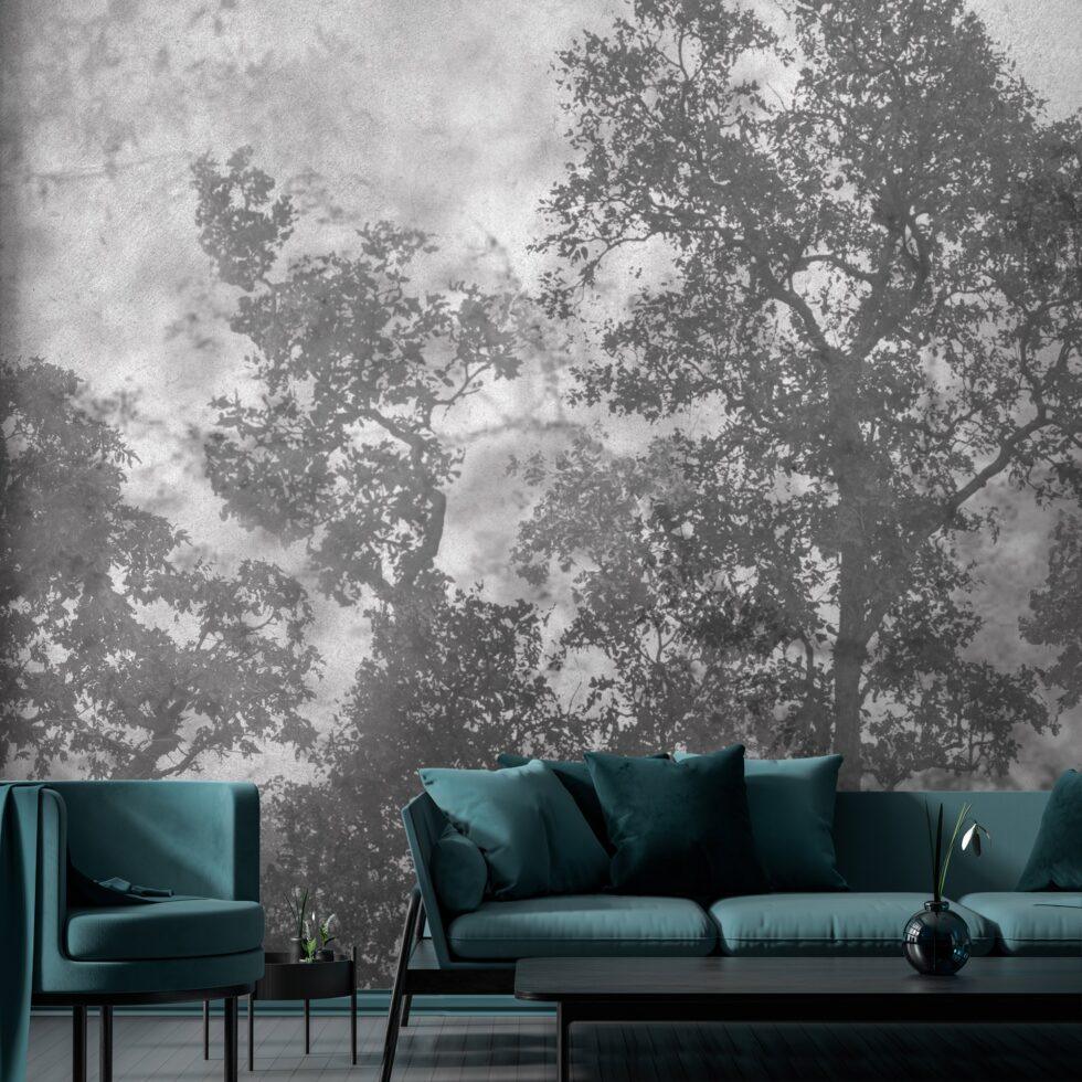 Tree Design Embossed Vinyl, Fabric Back Wall Mural in Different Texture - Code SE312 - Image 5