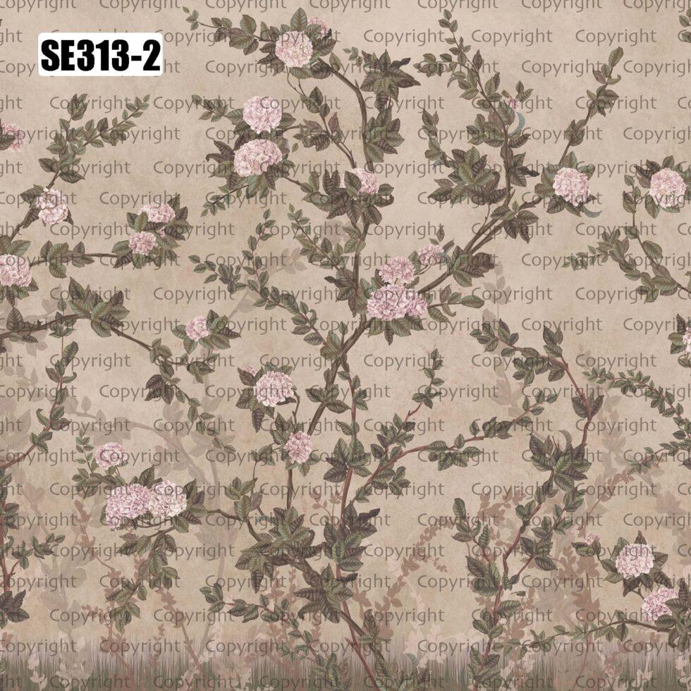 Floral Design Embossed Vinyl, Fabric Back Wall Mural in Different Texture - Code SE313 - Image 3