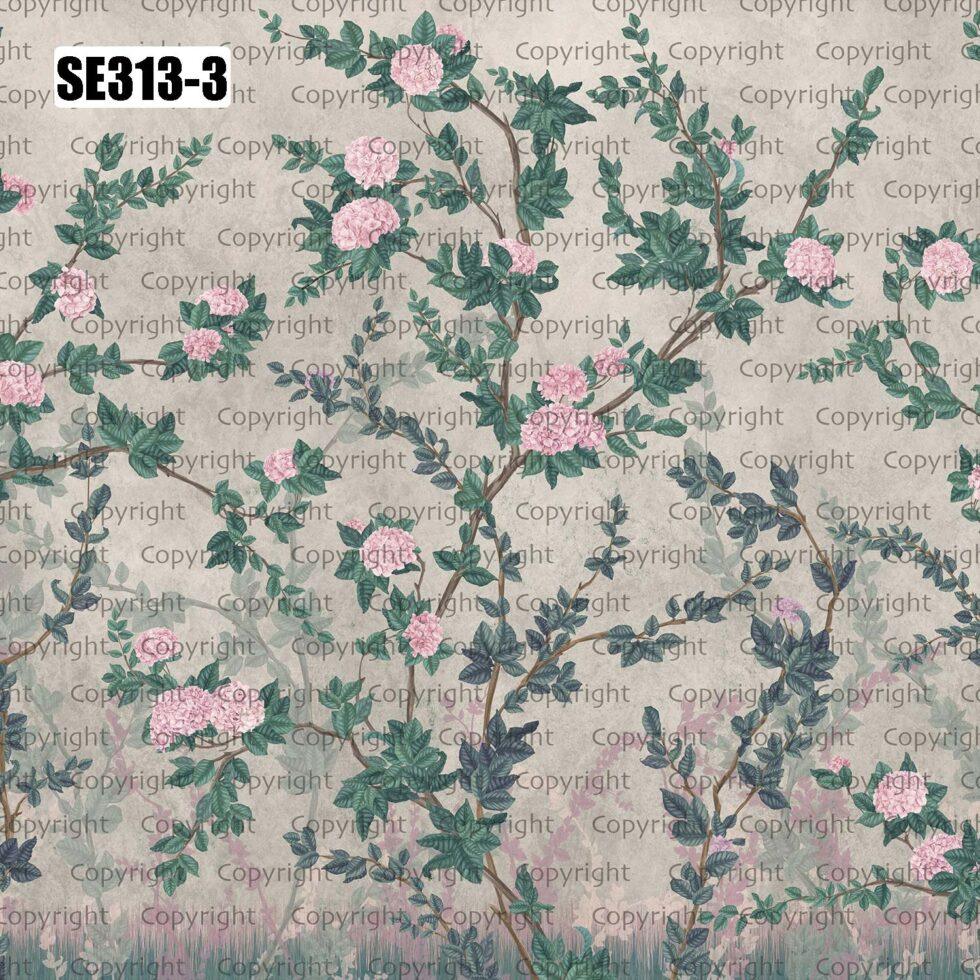 Floral Design Embossed Vinyl, Fabric Back Wall Mural in Different Texture - Code SE313 - Image 4