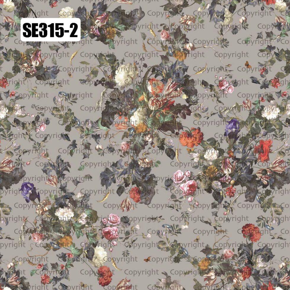 Floral Design Embossed Vinyl, Fabric Back Wall Mural in Different Texture - Code SE315 - Image 3