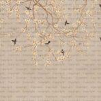 Floral and Bird Detailed Design, VINYL FABRIC TEXTILE Wall Mural in Different Texture, Code SE316. It is produced as ONE PIECE WITHOUT JOINT.