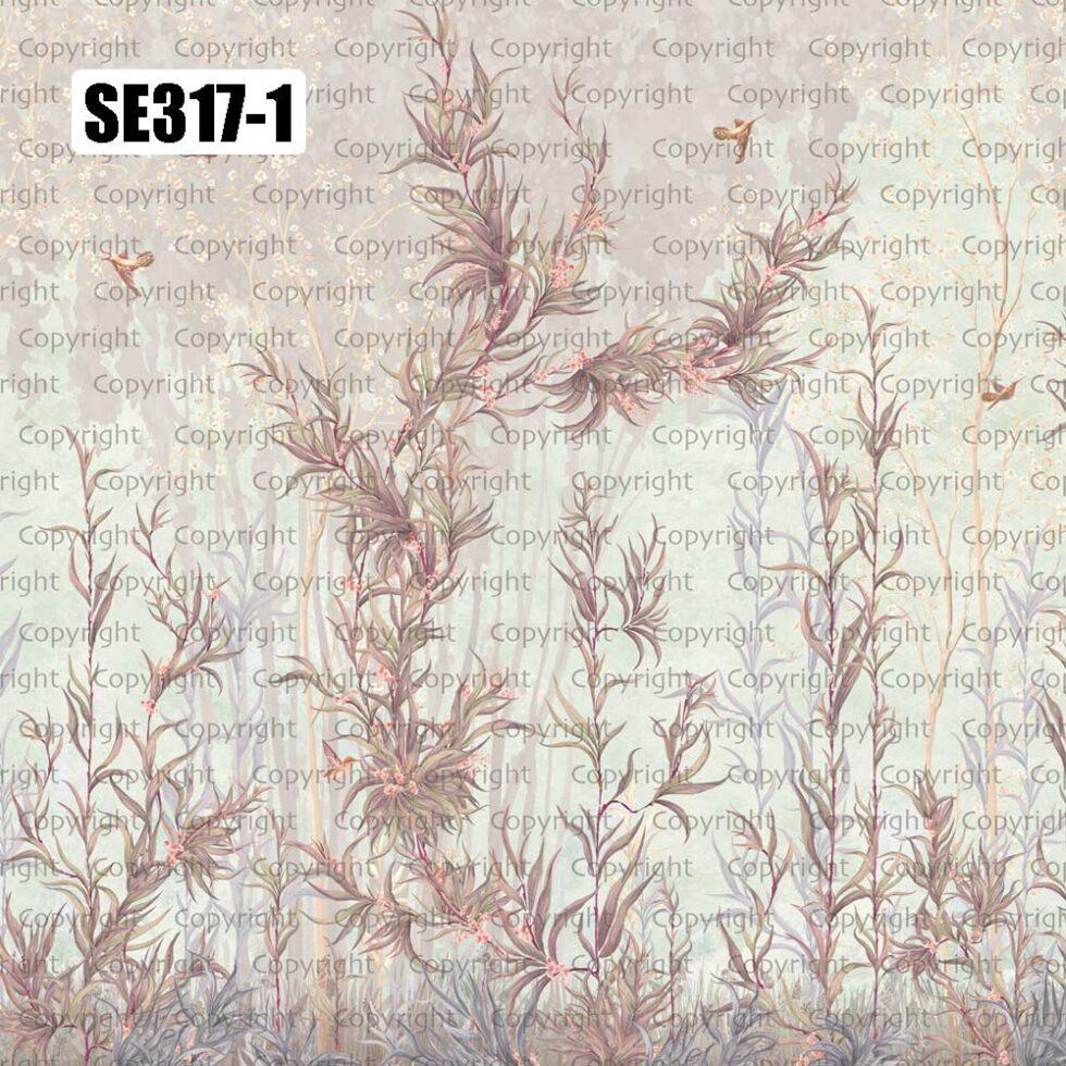 Limonium Flowers Design Embossed Vinyl, Fabric Back Wall Mural in Different Texture - Code SE317 - Image 2