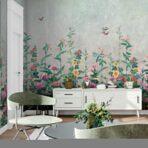 Floral Design, VINYL FABRIC TEXTILE Wall Mural in Different Texture, Code SE320. It is produced as ONE PIECE WITHOUT JOINT. - Image 5