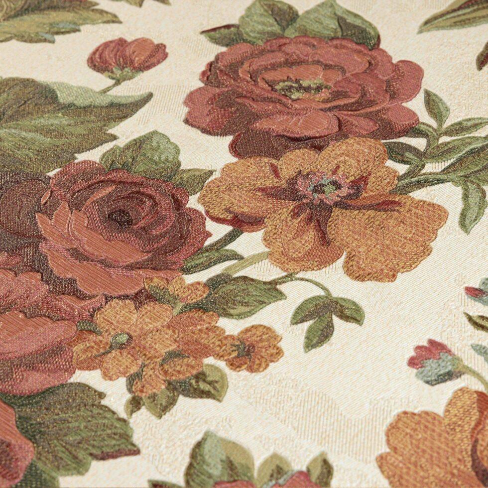 Blooming Roses Floral Pattern Wallpaper Cooper Orange Red Code 5806-5 - Image 5