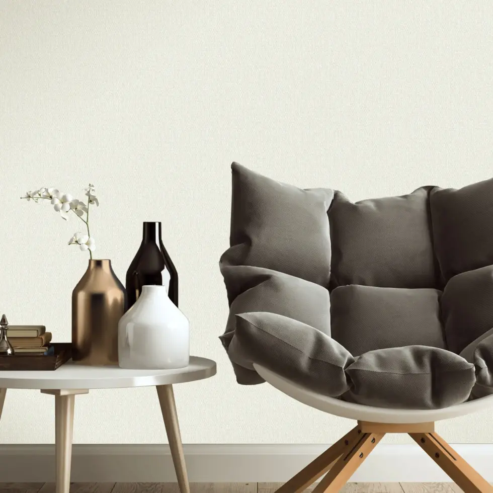 Flat Pattern Wallpaper White Cream Code 1013-1 - Image 2