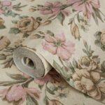 Blooming Roses Floral Pattern Wallpaper Beige Light Pink Code 5806-2