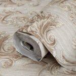 Damask Rich Ornament Wallpaper Brown Beige Code 6808-3