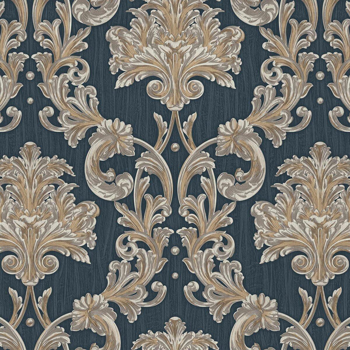 Damask Rich Ornament Wallpaper Blue Brown Code 6808-5 - Image 5