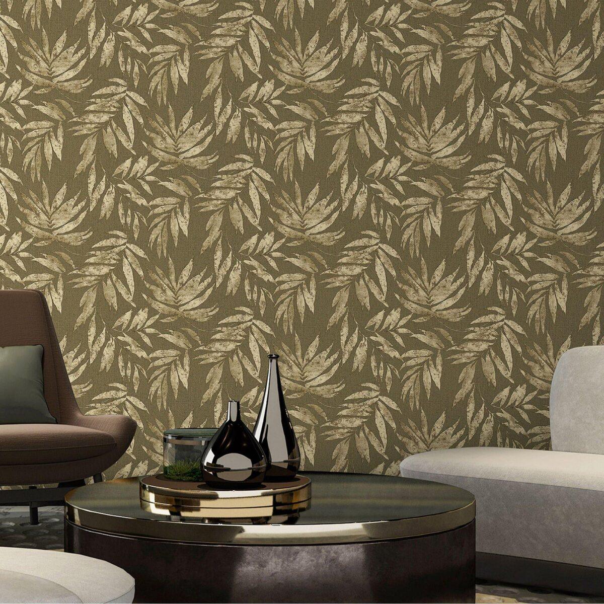 Leaf Pattern Wallpaper Green Code 1012-3 - Image 2