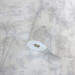 Tropical Forest Patterned Wallpaper, Colour White Code 24207-1