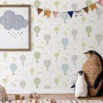 Clouds in the Sky Themed Wallpaper Colour Light, Yellow  Code 8901-2