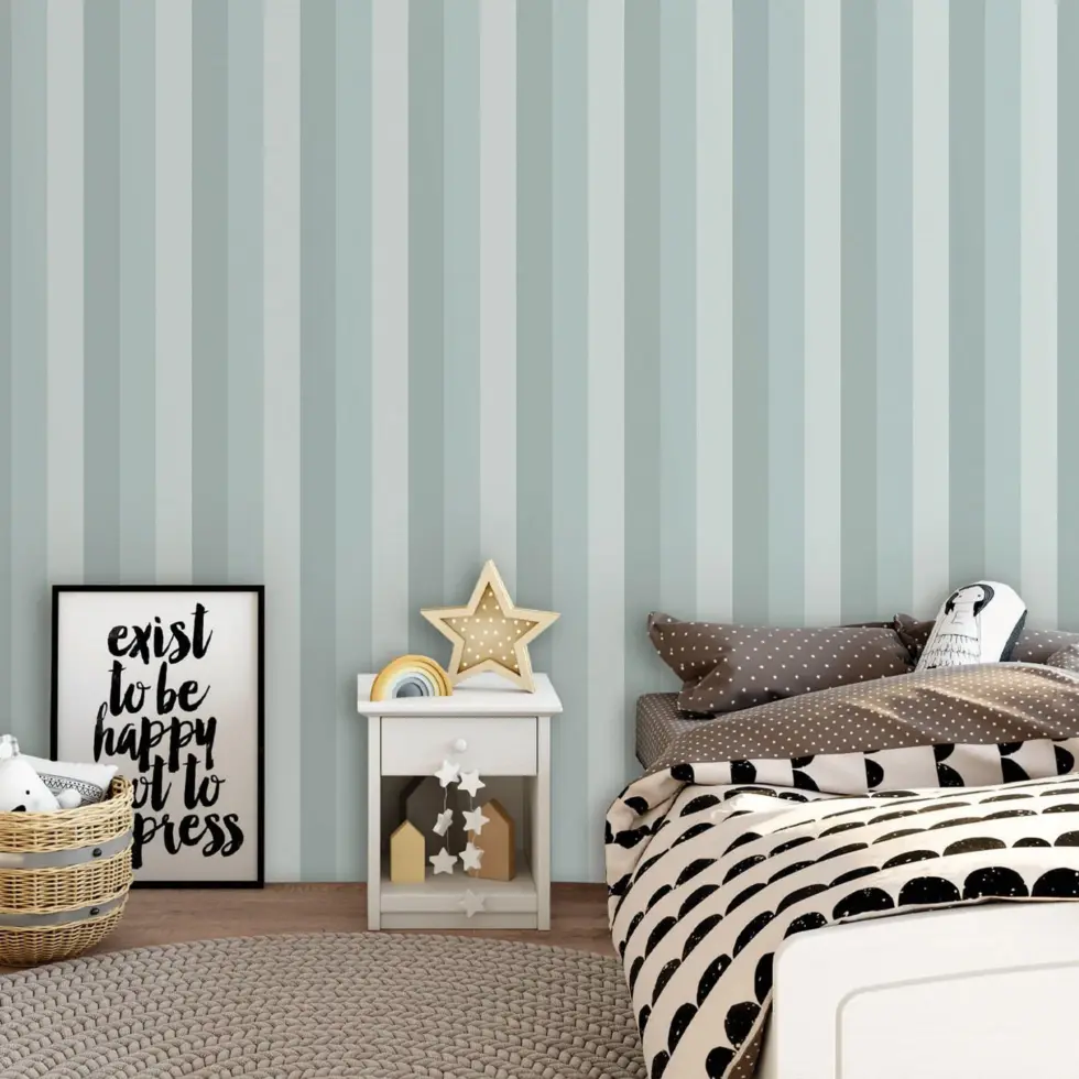 Neutral Colored Striped Wallpaper Colors Light, Gray, Blue Code 8908-2