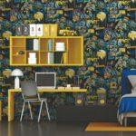 Batman Figures and Dark Colored Wallpaper Colors Blue, Dark Code 8917-1