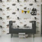 Batman Figures and Light Colored Wallpaper Colors Black, Gray, Light Code 8918-1