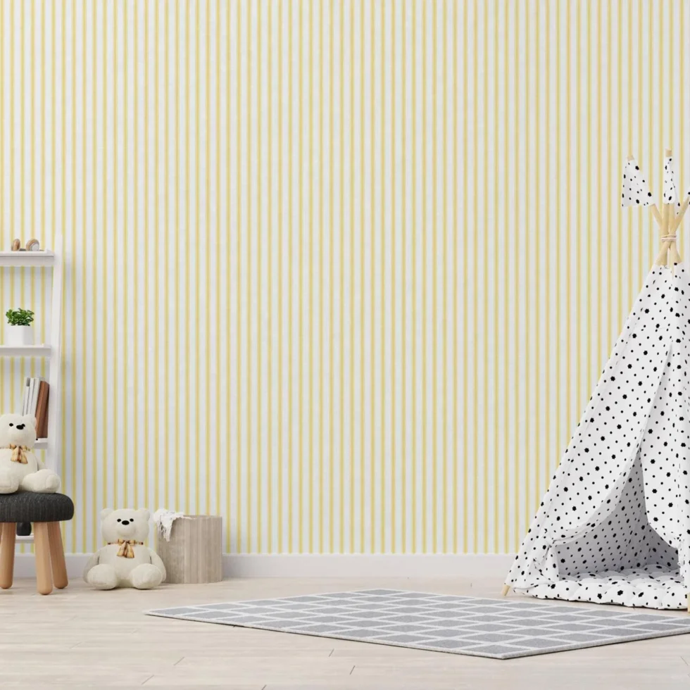 Classic Striped Kids Room Wallpaper Colour Light, Yellow  Code 8900-2 - Image 5