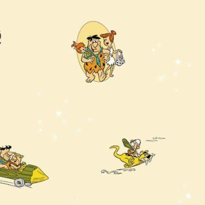 Flintstones Cartoon Themed Wallpaper Colors Beige, Light Code 8923-2