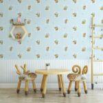 Flintstones Cartoon Themed Wallpaper Colors Blue, Light Code 8924-1