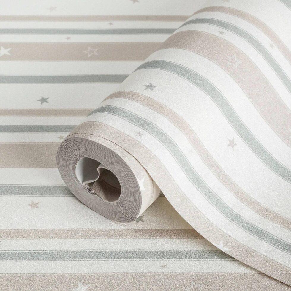 Wallpaper with Stars and Stripes Colors Beige, Light Code 8928-1 - Image 2