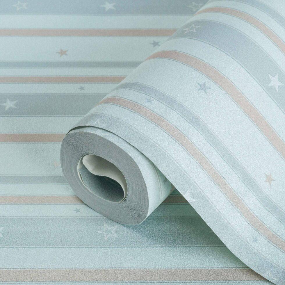 Wallpaper with Stars and Stripes Colors Blue, Light Code 8928-2 - Image 2