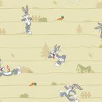 Wallpaper with Bugs Bunny Cartoon Character Colors Beige, Light Code 8934-2