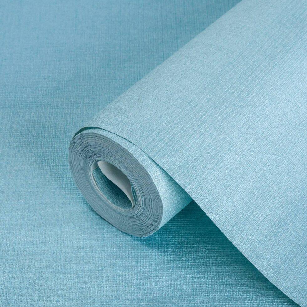 Linen Fabric Texture Wallpaper Colors Blue, Light Code 8943-4 - Image 2