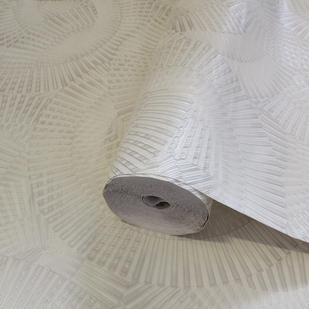 Icon Echoed Dimensions Design Wallpaper, White Colour, Code 24103-1