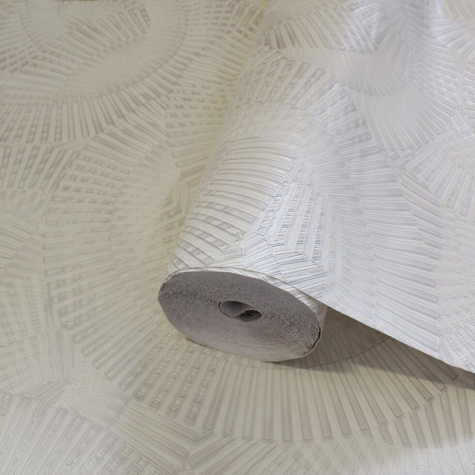 Icon Echoed Dimensions Design Wallpaper, White Colour, Code 24103-1