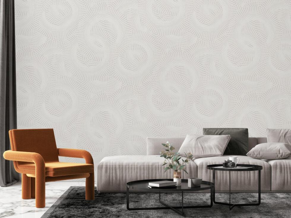 Icon Echoed Dimensions Design Wallpaper, White Colour, Code 24103-1 - Image 4