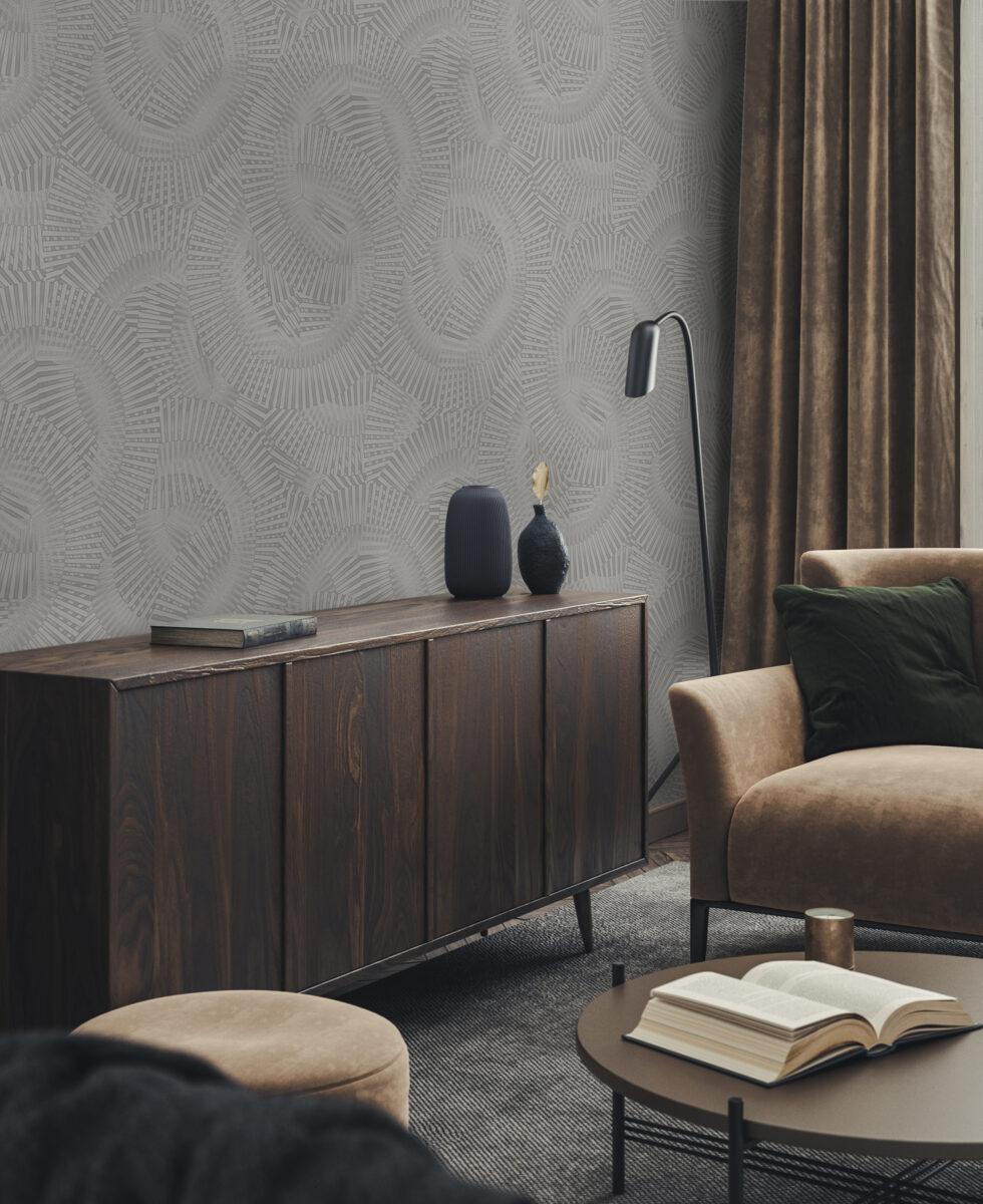Icon Echoed Dimensions Design Wallpaper, Gray Colour, Code 24103-3 - Image 3