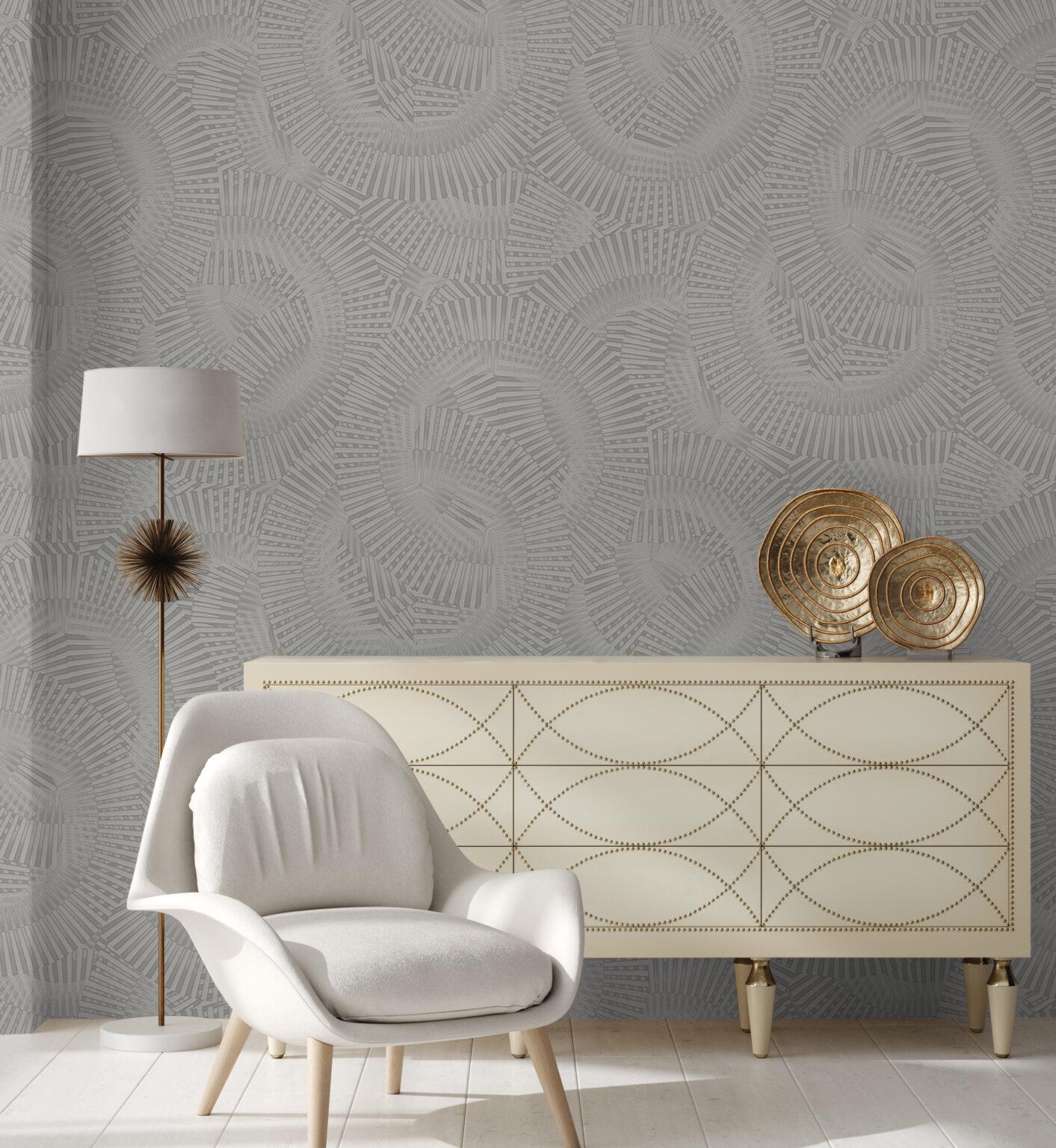 Icon Echoed Dimensions Design Wallpaper, Gray Colour, Code 24103-3 - Image 4