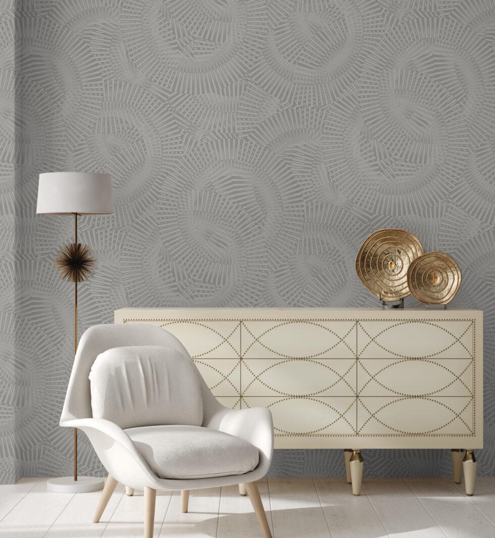 Icon Echoed Dimensions Design Wallpaper, Gray Colour, Code 24103-3 - Image 4