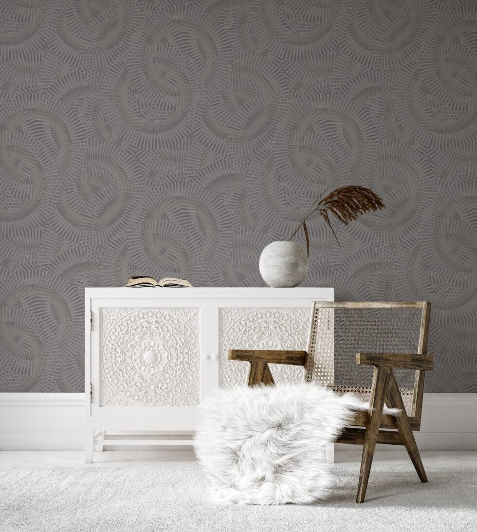 Icon Echoed Dimensions Design Wallpaper, Dark Gray Colour, Code 24103-4 - Image 3