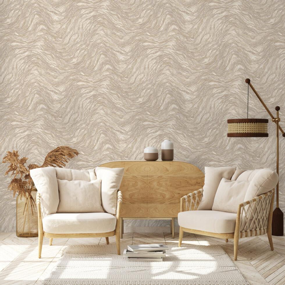 Icon Abstract Rhythm Design Wallpaper, Cream Colour, Code 24104-2 - Image 3