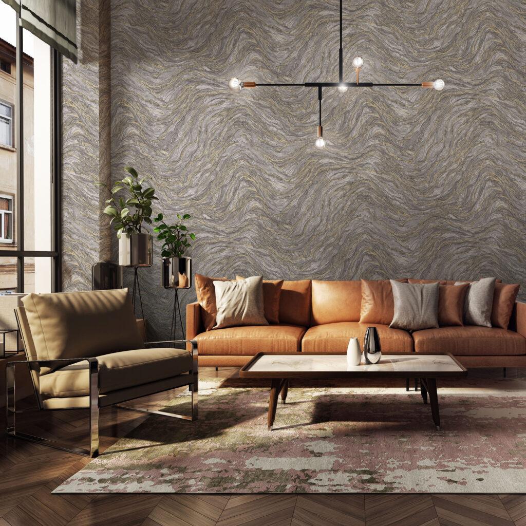 Icon Abstract Rhythm Design Wallpaper, Gray Colour, Code 24104-3 - Image 4