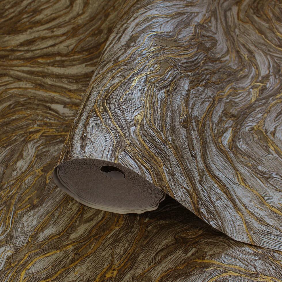 Icon Abstract Rhythm Design Wallpaper, Brown Colour, Code 24104-4