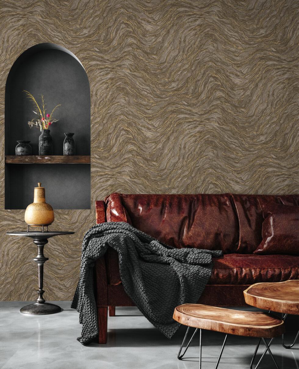 Icon Abstract Rhythm Design Wallpaper, Brown Colour, Code 24104-4 - Image 3