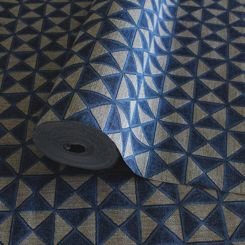 Icon Colour Storm Design Wallpaper, Blue Colour, Code 24105-4