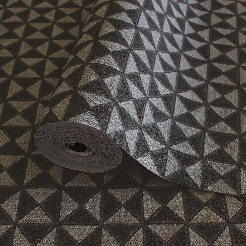 Icon Colour Storm Design Wallpaper, Black Colour, Code 24105-5