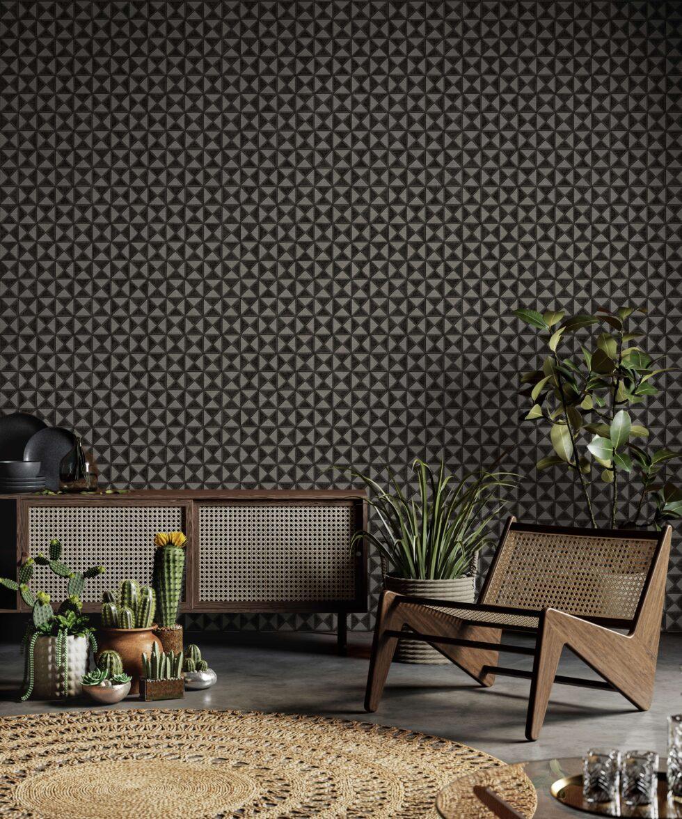 Icon Colour Storm Design Wallpaper, Black Colour, Code 24105-5 - Image 4