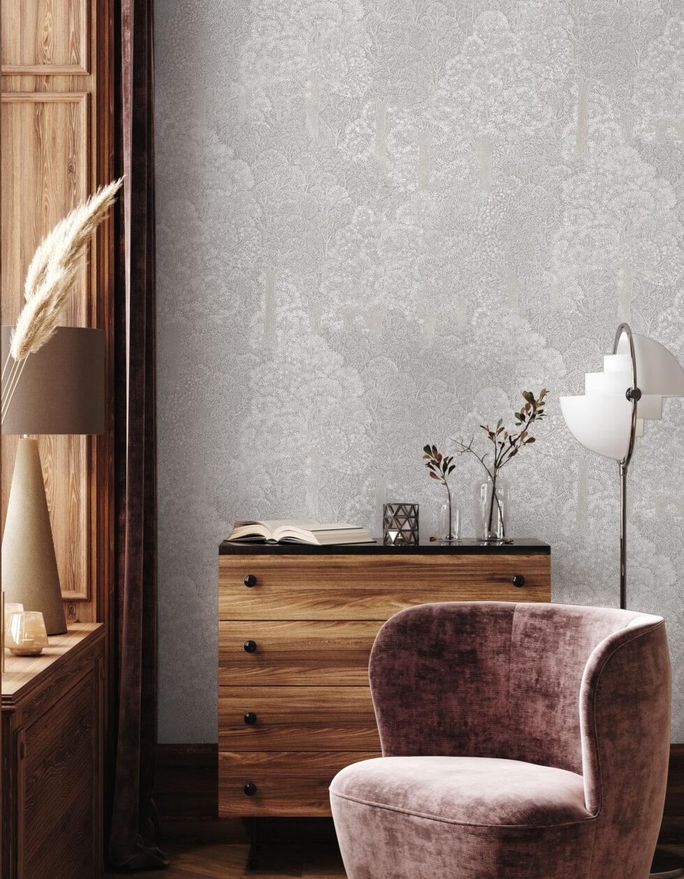 Icon Forest of Forms Design Wallpaper, Gray Colour, Code 24107-1 - Image 3